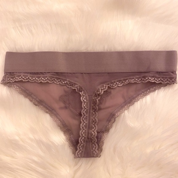 LAST ONE!! NWT Mauve Thong with Flower Embroidered - Picture 4 of 5